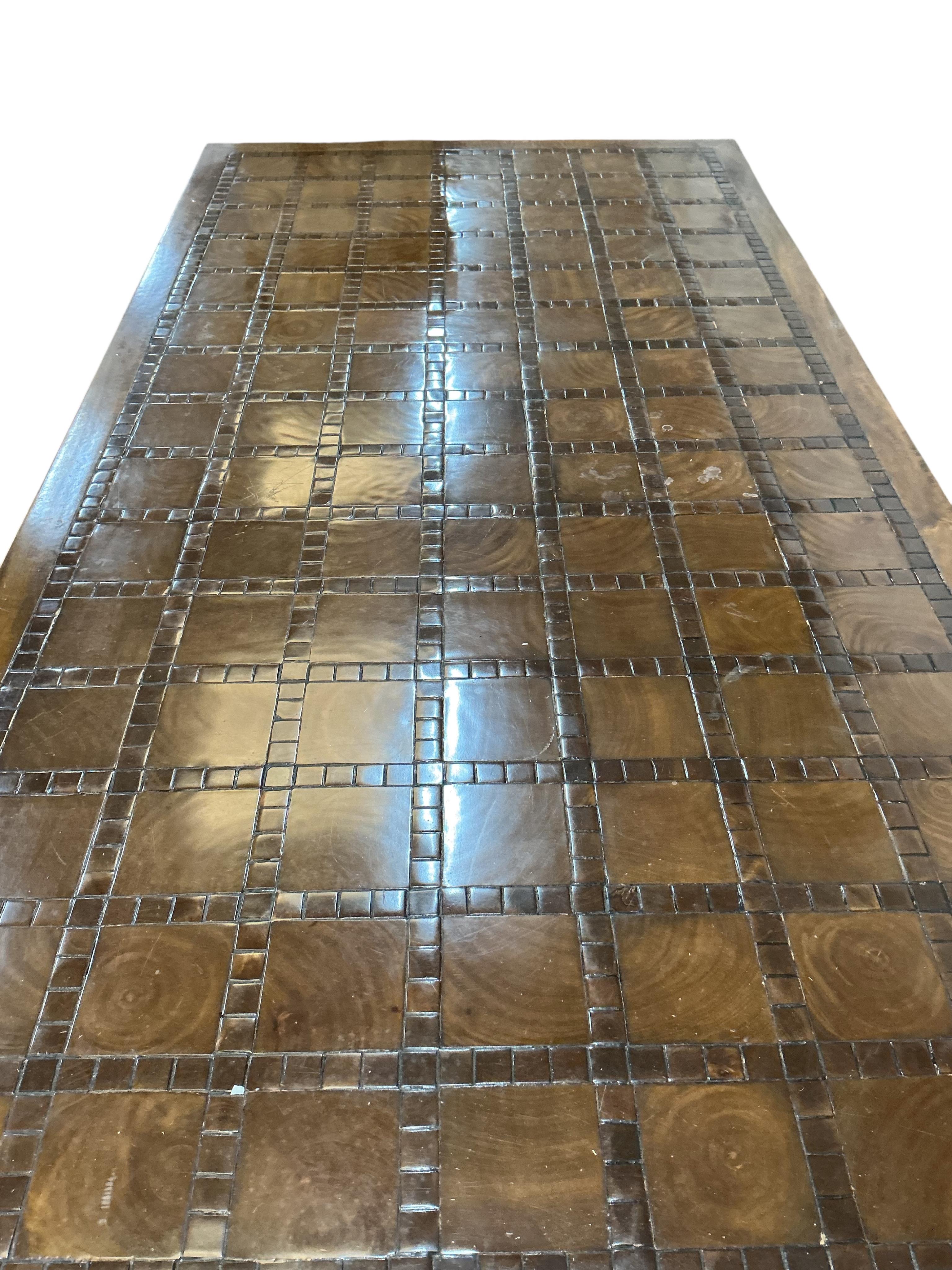 A rectangular hardwood refectory dining table, width 201cm, depth 100cm, height 76cm